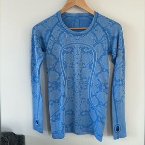 Lululemon Swiftly Tech Long-Sleeve Shirt. Blue. Size 4